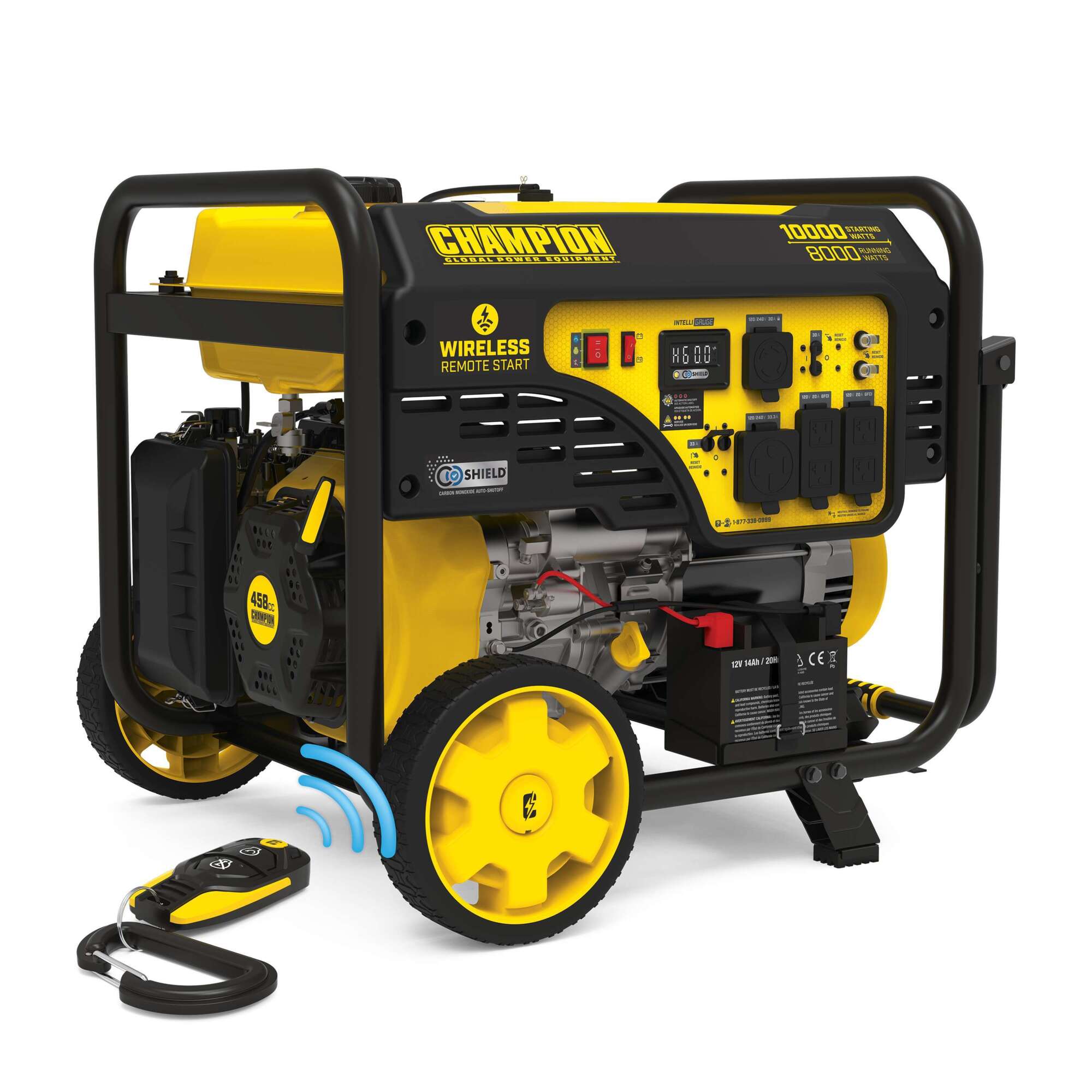 Champion 8000-Watt Wireless Remote Start Home Backup Portable Generator with CO Shield®